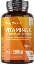 Carica l'immagine nel visualizzatore di Gallery, Vitamina C 1000mg e Rosa Canina, 180 Compresse Vegane, 1 al Giorno, 6 Mesi