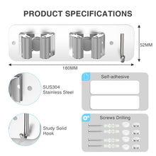 Carica l'immagine nel visualizzatore di Gallery, HOMEASY Porta Scope Parete 2 Pezzi, Acciaio Inox, Argento
