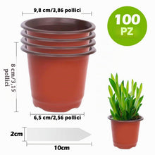 Carica l'immagine nel visualizzatore di Gallery, Vasi Plastica 100 Pezzi Vasi per Piante, Vasi Da Fiori in Plastica 9.8 cm di Diametro Vasi per Piantine, Piante, Succule