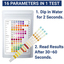 Carica l'immagine nel visualizzatore di Gallery, 25 x 16 in 1 Strisce per Test dell'Acqua Potabile - Analisi della Qualità dell'Acqua del Rubinetto per Durezza Totale, P