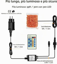 Carica l'immagine nel visualizzatore di Gallery, Stringa Luci Led, 30M 300Led IP65 Impermeabile Catene Luminose Rame, Illuminazione Decorazioni per Natale, matrimonio, f