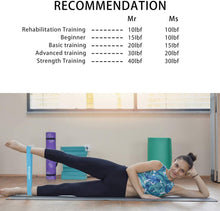 Carica l&#39;immagine nel visualizzatore di Gallery, Fascia elastica per fitness, confezione da 5, fascia elastica di resistenza, 5 livelli di forza, in lattice naturale, attrezzatura per esercizi per sollevamento pesi, pilate/yoga, scatola di