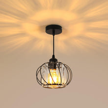 Carica l'immagine nel visualizzatore di Gallery, DELIPOP Lampada a Sospensione Cristallo Moderno, Plafoniera E27 Nero