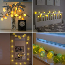 Carica l'immagine nel visualizzatore di Gallery, TRONJE Ghirlanda Luminosa con 20 LED Sfere di Cotone Ø6 cm - 3,8 m Fata Luci a Batteria - Catene a Palline Luminose con 
