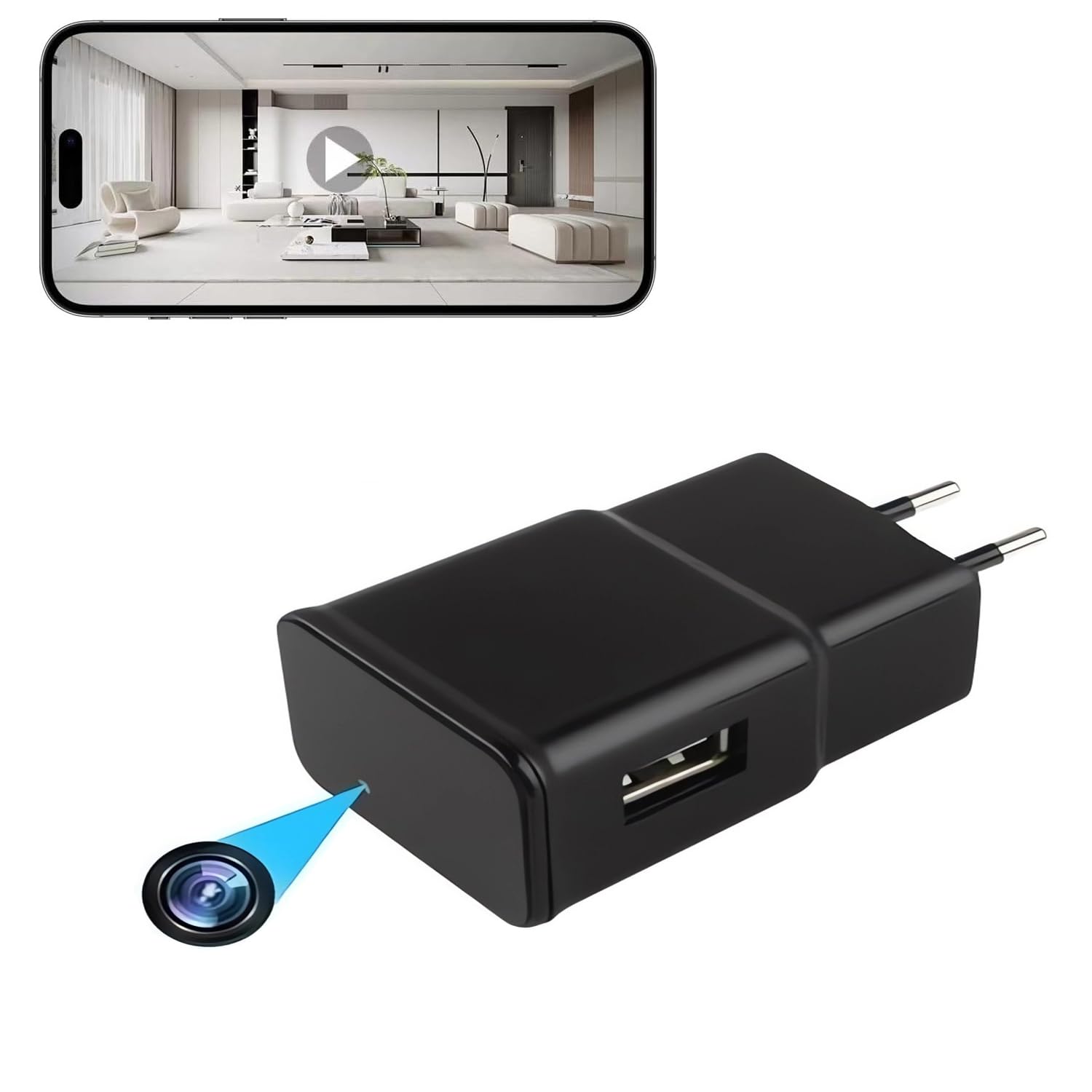 Mini Telecamera Spia, Igzyz 10000mAh Videocamera Nascosta 1080P HD Mini Telecamera Spia, Igzyz 10000mAh Videocamera Nascosta 1080P HD