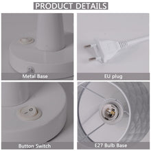 Carica l'immagine nel visualizzatore di Gallery, Bianco Lampada da tavolo, con interruttore, E27 lampada da comodino, paralume in metallo, lampada da tavolo a led, adatt