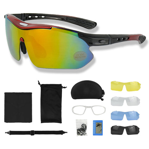 Auptiz Occhiali da sole polarizzati, polarizzati, con 5 lenti intercambiabili, per uomo e donna, UV400, per sport all'aria aperta, pesca, ciclismo, corsa
