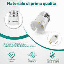Carica l'immagine nel visualizzatore di Gallery, DiCUNO Adattatore da E27 a B22, Socket Converter Socket Adapter, 2 Pezzi