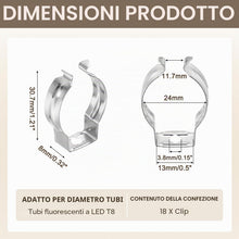 Carica l'immagine nel visualizzatore di Gallery, QUARKZMAN Supporto per Clip U T8 per Tubi Fluorescenti, Clip per Strisce Morsetti per Tubi in Acciaio con Viti per Lampa