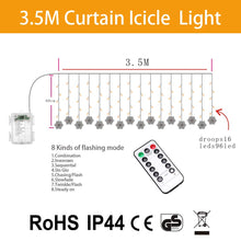 Carica l'immagine nel visualizzatore di Gallery, Klighten Tenda Luci LED, Luci cascata, Strisce LED, 96er Led Luci 3.5*0.65m Telecomando, Alimentato da Batteria, Imperme