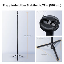 Carica l'immagine nel visualizzatore di Gallery, K&amp;F CONCEPT Treppiede Magnetico, 3-in-1 Selfie Stick Magnetico+Clip+1/4"