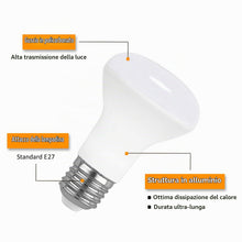 Carica l'immagine nel visualizzatore di Gallery, Akynite Lampadina Faretto R63 E27 7W LED Luce Calda 2700K, 665LM, 120 gradi di Luce, Equivalente a Alogena E27 60W, AC 2
