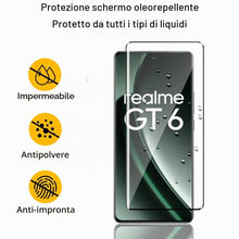 Carica l'immagine nel visualizzatore di Gallery, 3 pellicole protettive in vetro temperato per Realme GT 6/Realme GT 6T 6.78", protezione 3D, copertura completa, senza b