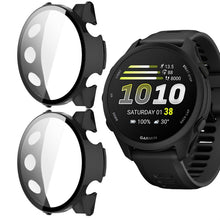 Carica l'immagine nel visualizzatore di Gallery, GIOPUEY Cover Compatibile con Garmin Forerunner 170, [2 Pezzi] Pellicola Protettiva Vetro + Cornice in Plastica Rigida C