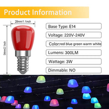 Carica l'immagine nel visualizzatore di Gallery, Lampadine Colorate LED E14, 3W rosso verde blu lampadina LED, adatto per AC220-240v, illuminazione ambientale/Halloween/