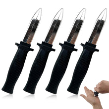 Carica l'immagine nel visualizzatore di Gallery, 4 Pezzi Coltello Finto, Coltello Finto A Scatto Ritraibile In Plastica, 18 Cm Nero, Per Scherzi, Trucchi, Feste E Giochi