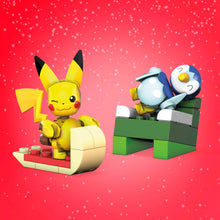 Carica l'immagine nel visualizzatore di Gallery, MEGA Pokémon - Calendario dell'Avvento, 24 sorprese natalizie a tema Pokémon da scoprire, include 2 Pokémon snodati da costruire, Pikachu e Piplup, giocattolo per bambini, 6+ anni, GYG99