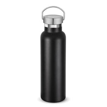 Carica l'immagine nel visualizzatore di Gallery, Volhoply 600ml Bottiglia in Acciaio Inox con Manico,Borraccia Termica Isolata a Prova di Perdite, Water Bottle a Doppia Parete Senza BPA, Bottiglie Sportive per Scuola,Lavoro(Nero, 1 set)