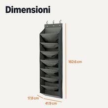 Carica l'immagine nel visualizzatore di Gallery, Amazon Basics Organizer per scarpe da appendere alla porta, con 8 ripiani, grande, grigio antracite
