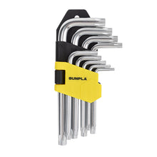 Carica l'immagine nel visualizzatore di Gallery, Gunpla Set Chiavi Torx 9 pezzi T10-T50 con Foro, Chiavi Esagonali a Brugola Braccio Corte, Forma L, ideale per gli appas