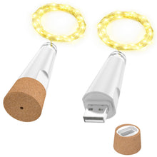 Carica l'immagine nel visualizzatore di Gallery, Luci della stringa, luci della bottiglia di vino ricaricabili USB con sughero, versione 2024 USB Fairy Light per il part