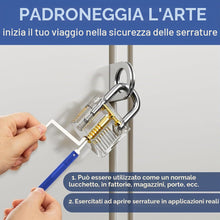 Carica l'immagine nel visualizzatore di Gallery, GXGM 17 Pezzi grimaldello Set, Grimaldelli Professionali, Chiave Universale per Lucchetti e Kit Apertura Completo, Lockp