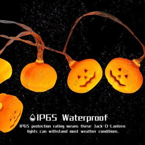 Zucca di Luci Stringa Halloween 3Meters 20 LED Lanterna Zucca Stringa per Feste Halloween Luci Perfette per Halloween