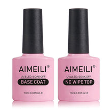 Carica l'immagine nel visualizzatore di Gallery, AIMEILI Base e Top Coat Smalto Semipermanente per Unghie in Gel 2 x 10 ml