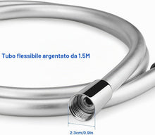 Carica l'immagine nel visualizzatore di Gallery, Flessibile Doccia 1.5M, Tubo Doccia in PVC con Connettore In Ottone, Bagno Doccia Antigroviglio Antipiega Doccetta di Ri