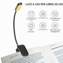 Carica l'immagine nel visualizzatore di Gallery, QUMOX Lampada da lettura ricaricabile a 20 LED per leggere a letto - Protegge gli occhi, 3 temperature di colore, 5 live