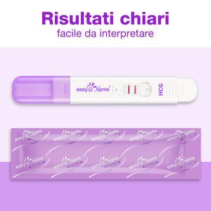 Easy@Home 2 x Test di Gravidanza Precoce: Ultrasensibile 10 mIU/ml - Test Gravidanza Rapido e Accurato - Rileva la Gravidanza Prima del Ciclo Previsto in 3 Minuti - 2 HCG Test