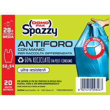 Carica l'immagine nel visualizzatore di Gallery, Domopak Spazzy Sacchi Nettezza Antiforo con manici - Casalingo 28 lt - 120 pz