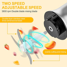 Carica l'immagine nel visualizzatore di Gallery, NWOUIIAY Tritacarne Elettrico In Acciaio Inox 600W 2L Rimovibile 2 Livelli di Velocità Protezione dal Surriscaldamento con 4 Lame Ciotola e Pad in Plastica per Carne Verdura e Frutta