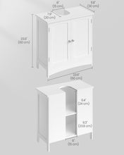 Carica l'immagine nel visualizzatore di Gallery, VASAGLE Mobile Sottolavabo per Bagno, con 2 Ante, 60 x 30 x 60 cm