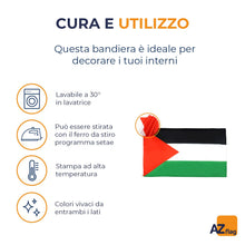 Carica l'immagine nel visualizzatore di Gallery, AZ FLAG Bandiera Palestina 150x90 cm Poliestere Leggero 2 Occhielli