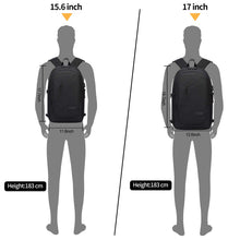Carica l'immagine nel visualizzatore di Gallery, WENIG Zaino Laptop 17 Pollici Antifurto Impermeabile Uomo Grande Capacità PC Portatile con Ricarica USB Zaino da Viaggio Affari per Tempo Libero Scuola College - Nero
