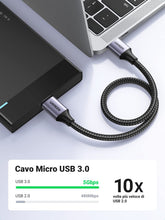 Carica l'immagine nel visualizzatore di Gallery, UGREEN Cavo Hard Disk Micro B a USB 3.0 A 5Gbps Cable Tipo A a B (0.5M)