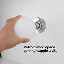 Carica l'immagine nel visualizzatore di Gallery, Alpinaluz Applique murale e lampada da soffitto nordica minimalista, paralume a forma di sfera in vetro opale fatto a ma