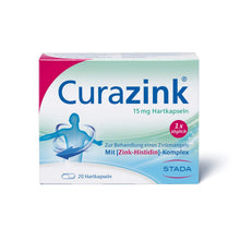 Carica l'immagine nel visualizzatore di Gallery, Capsule rigide Curazink – uso in caso di carenza di zinco clinicamente provata confezione da 20