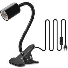 Carica l'immagine nel visualizzatore di Gallery, Portalampada E27 con Pinza, Portalampada con Clip in Metallo Luce da Lettura a Collo D'oca in Ruotabile a 360° Lampada d
