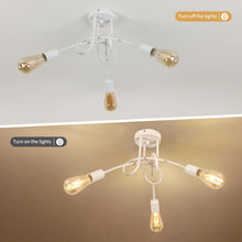 Carica l'immagine nel visualizzatore di Gallery, Riserva Lampadario Retrò Industriale E27, 3 Luci, Bianca