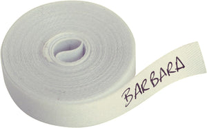 Rotolo Nastro Tessuto 3m x 1cm, Etichetta Termoadesiva Personalizzabile per Biancheria, Cotone e Poliestere, Senza Penna - Bianco, 300x1 cm