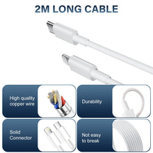 Carica l&#39;immagine nel visualizzatore di Gallery, 25W Caricatore for iPhone 14/14 Pro/14 Pro Max/13/13 Pro/13 Pro Max/12/12Pro/12 ProMax/11/11Pro/11 ProMax, Caricabatterie Rapido iPhone with 2M Cavo USB C- Lightning Spina Adattatore Alimentatore