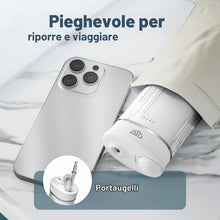 Carica l'immagine nel visualizzatore di Gallery, JTF Idropulsore Dentale Mini, Portatile Irrigatore Dentale Viaggio con 5 Ugelli Ricambio, 4 Modalità, IPX7 Impermeabile, 230 ML Erbatoio Dell'acqua Retrattile (Bianco)
