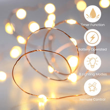 Carica l'immagine nel visualizzatore di Gallery, innolife 6 catene luminose a batteria, 3 m, 30 LED, 8 modalità