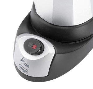 De'Longhi Alicia PLUS EMKM4.B Caffettiera Moka Elettrica 2-4 Tazze, 450 W, Nero/Argento