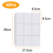Carica l&#39;immagine nel visualizzatore di Gallery, Relota 40 pagine raccoglitore carte doppia faccia con 720 tasche, buste per carte trasparenti, carte collezionabili 11 fori, Pagine album Buste per Pokemon, carte basket/calcio, Carte da Gioco