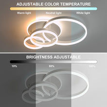 Carica l'immagine nel visualizzatore di Gallery, LED Ceiling Light, 48W Dimmbar Ceiling Light, Lampada Moderna Soggiorno 61cm 4 Anelli LED Lampade a Soffitto, Lampada a 