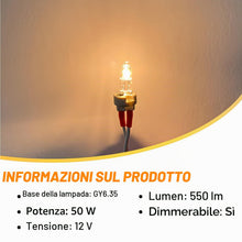 Carica l'immagine nel visualizzatore di Gallery, Lampadine alogene G4 50 W 12 V bianco caldo 2800 K, confezione da 10 lampadine G4 dimmerabili senza sfarfallio, ad alta 