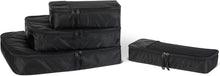 Carica l'immagine nel visualizzatore di Gallery, Amazon Essentials, Set di 4 Packing Cube, Accessori da Viaggio, Organizer per Bagagli con Doppia Cerniera, Parte Superiore in Rete, 100% Poliestere, S/M/L/Slim, Nero (in Precedenza Amazon Basics)